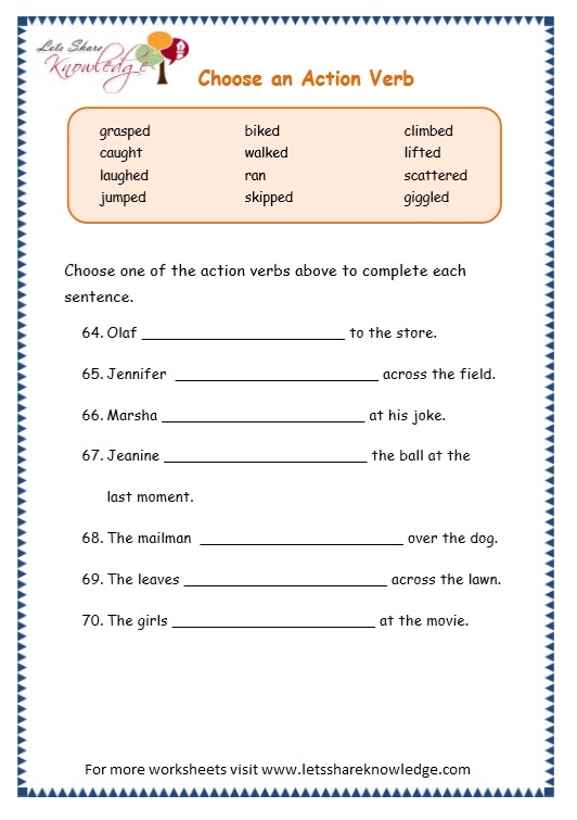 Worksheet Verbs Grade 3 Best Worksheet
