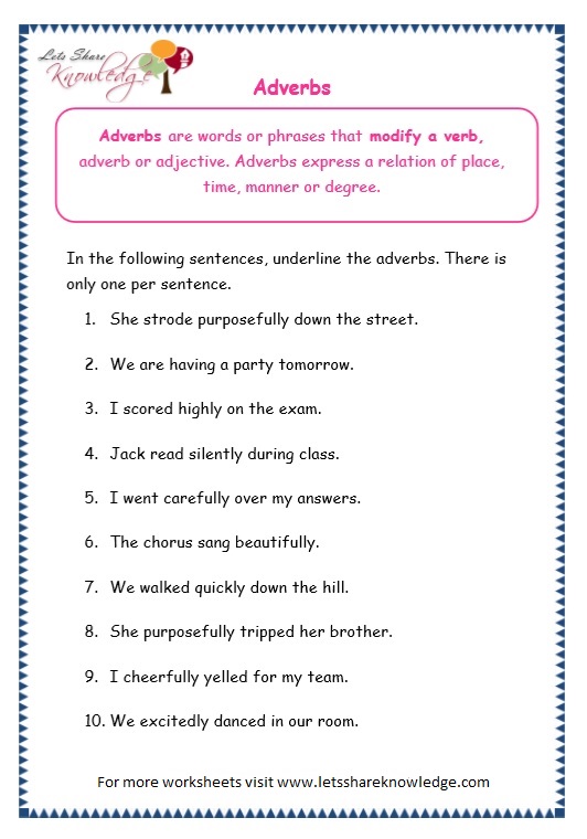 English Grammar Adverb Worksheet For Class 3 Adverb Worksheets A Read The Paragraphs And