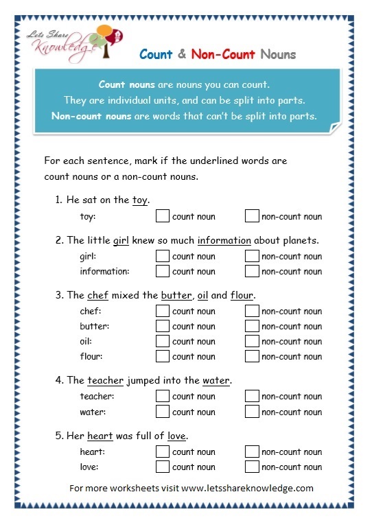 Count And Mass Nouns Worksheets Images And Photos Finder