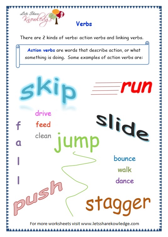 Be Verbs Worksheets For Grade 3