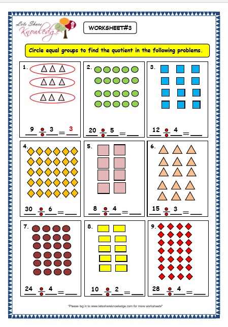 Grade 3 Maths Worksheets Division 6 2 Division By Grouping Lets Share Knowledge