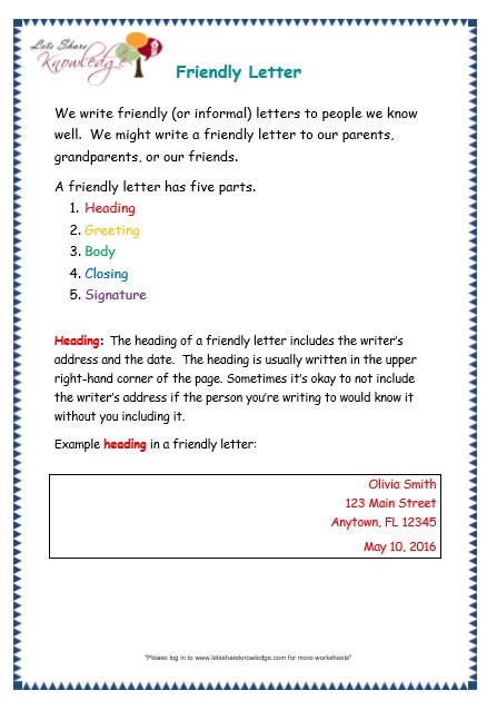 Grade 3 Grammar Topic 44 Letters Worksheets Lets Share Knowledge