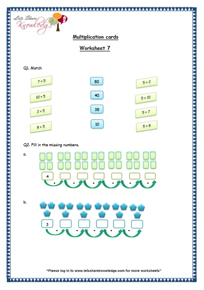 Grade 3 Maths Worksheets 5 1 Multiplication 0 10 Lets Share Knowledge