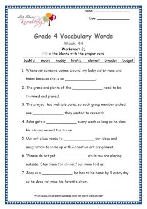 grade 4 worksheets lets share knowledge